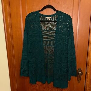 Maurices Teal Open Knit Cardigan